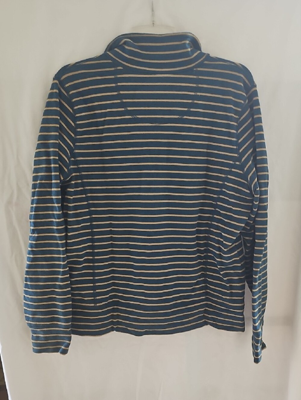 L.L. Bean Navy and Tan Striped Zip Front Jacket - Picture 4 of 4